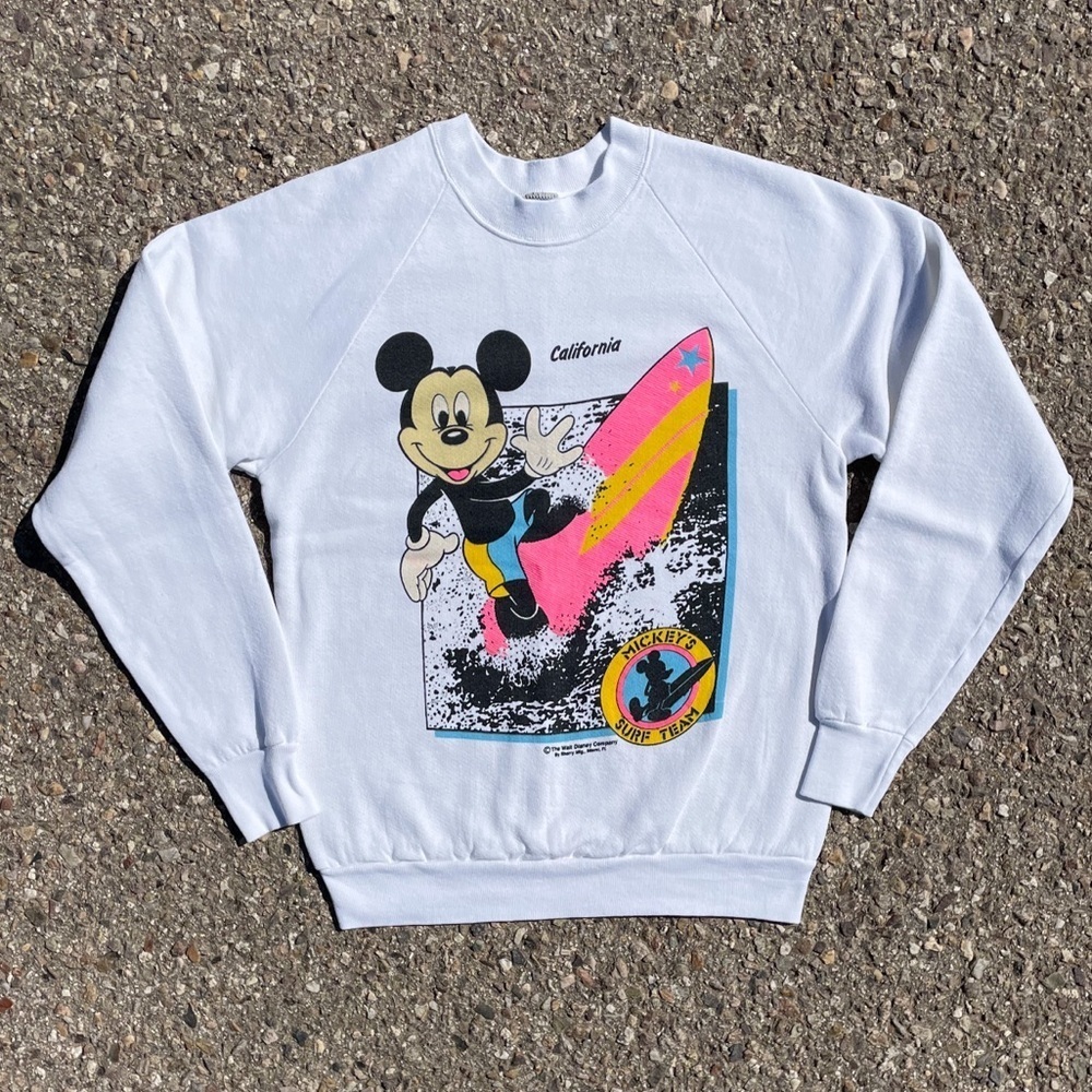 Mickey’s Surf Team Cali 1990s Screen Stars Sherry’s Disney Sweatshirt L